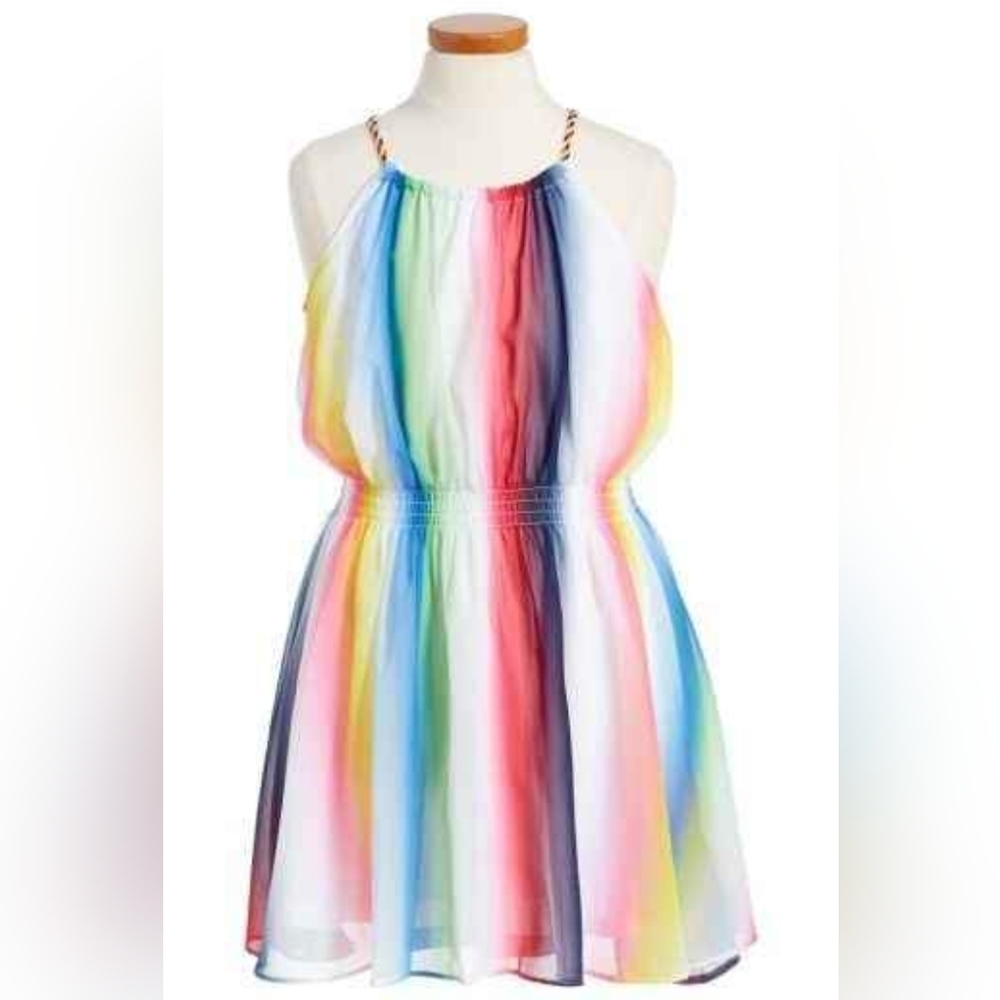 Ella Moss girls size 10 rainbow tank dress Easter